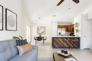 Open kitchen and living room