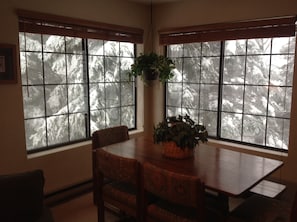 Dining table seats 6 w/ beautiful views of the 4 seasons