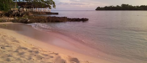 Sunset colors on the beach just outside the villa.