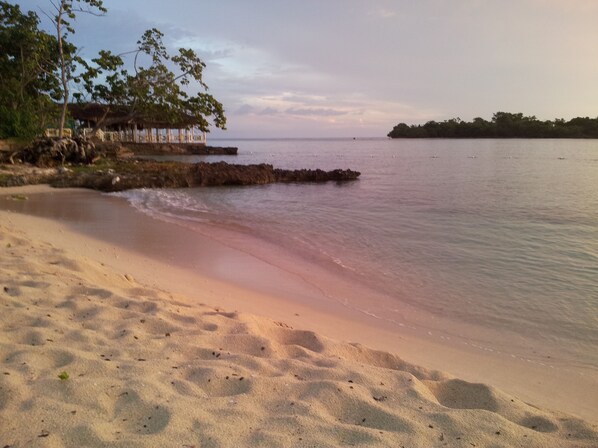 Sunset colors on the beach just outside the villa.