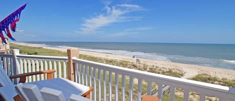 Extraordinary views  on your oceanfront  wrap around deck. Shade or sun!