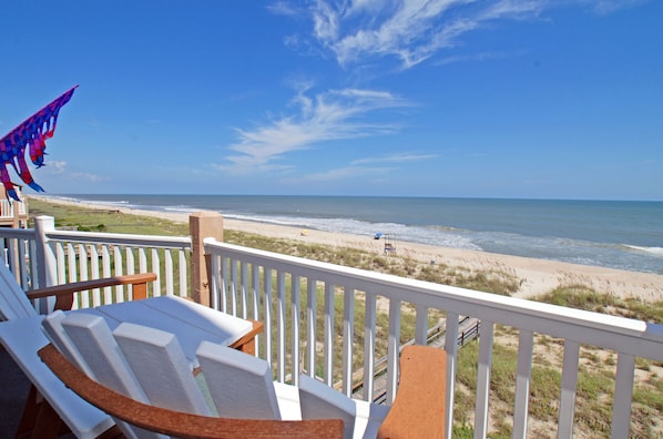 Extraordinary views  on your oceanfront  wrap around deck. Shade or sun!