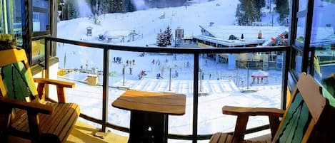 View from one of the two decks, both facing the two main mountain lifts.