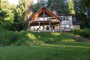 View from river up at house