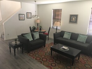 Lounge, view from the front door. Note Luxury Vinyl Plank flooring throughout
