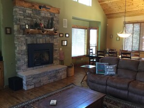 Living room, gas fireplace