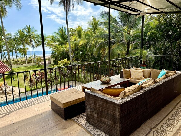 Beautiful ocean view overlooking the pool