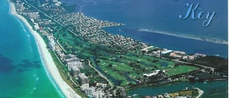 Aerial view of the south end of Longboat Key