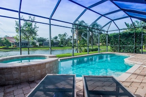 Your Private Oasis Awaits in this Southwest Exposure Private Pool/Spa Lake view