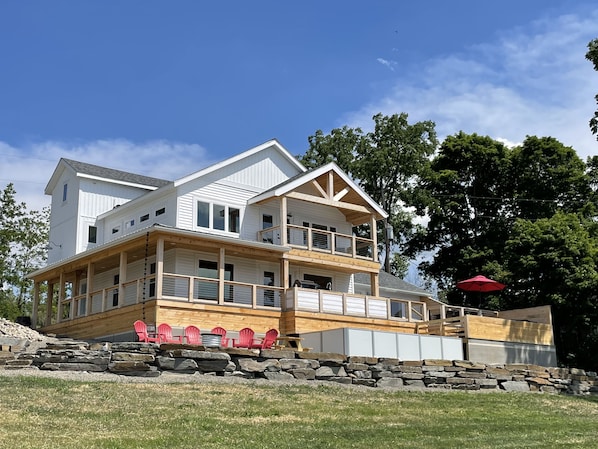 Lake facing side of house