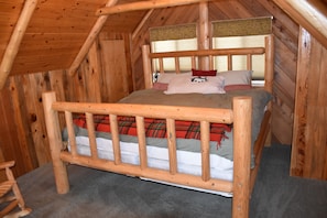 California King Bed in Loft - Located in main Cabin