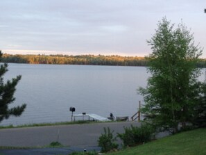 View overlooking lake and pier
