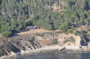 Aerial view of Ocean Hideaway.  Private and secluded!