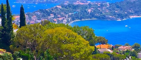 This is the stunning sea view of Cap Ferrat taken from the villa.