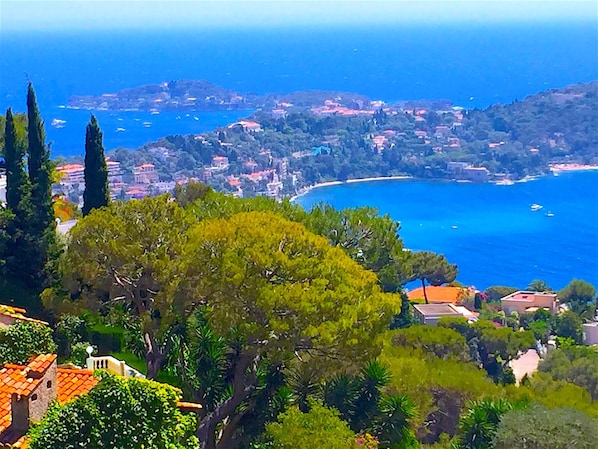 This is the stunning sea view of Cap Ferrat taken from the villa.