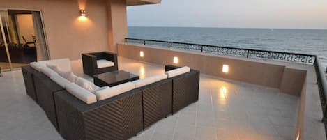Patio at night