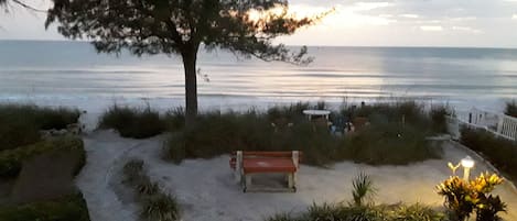 Your private deck beach view after Sunset.  Mother nature at it's best.  
