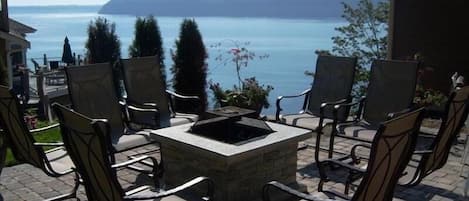 Firepit on back patio, overlooking Camano, Whidbey Islands