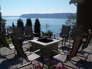 Firepit on back patio, overlooking Camano, Whidbey Islands