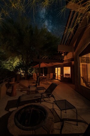 The patio is  great place for stargazing.