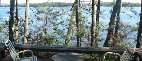 View of lake from patio door