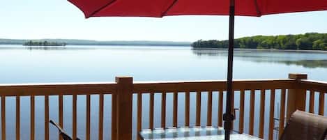 Lakeside Deck, table with 4 chairs, BBQ