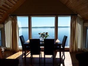 Enjoy your meals overlooking the lake.