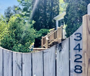 Private, gated yard and entry. 