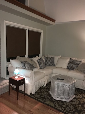 Cozy couch for gathering or watching TV