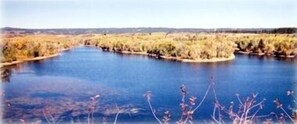 view from top of sand dune of the peninsula