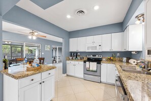L-shape Kitchen, morning coffee to gourmet dinners-- we have all the essentials