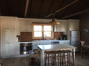 Brand new kitchen and island.