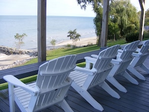 Enjoy your spectacular views of Lake Erie from your one of your many porches.