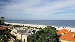 View of Gulf and beach looking south from screened balcony.