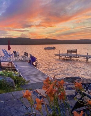 Our private dock at dusk