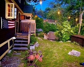 Back porch area at night 