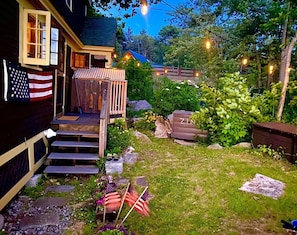 Back porch area at night