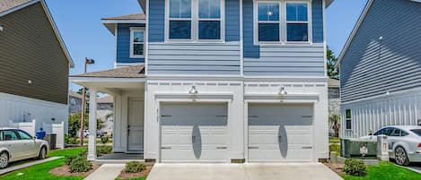 Front of the house 2 car garage.