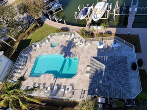 Grab Your Towel,  Beach Bag, Drink and Head To The Pool/Spa with Restrooms