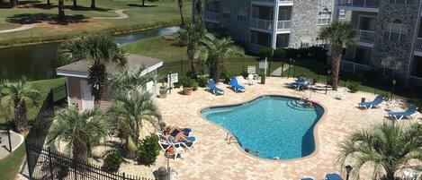 Aerial view of our pool