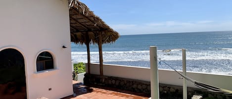 A side shot of the Casita & the hammock / hang out area.