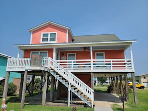 Rear view of house from dock, our favorite porch.