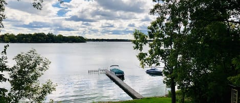 Beautiful lake view from the new cedar deck