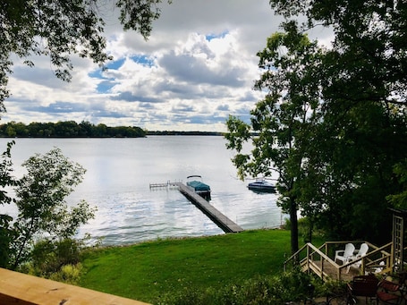 Beautiful lake view from the new cedar deck
