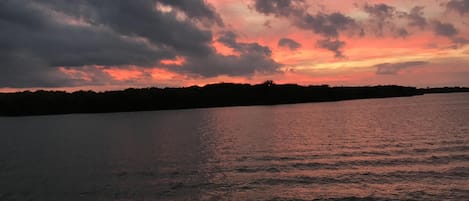 Sunset from the top deck overlooking the water