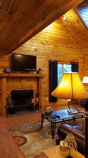 Elevated Ceilings in Great Room with Fireplace