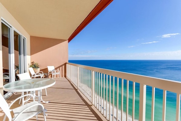 Sip on your morning coffee or evening drink on your private balcony!