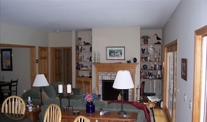 view from kitchen to living room
