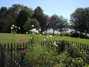 The maintained garden  is ready for guests to pick flowers, herbs and vegetables