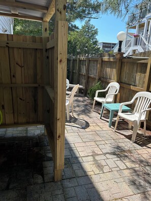 Patio and outdoor shower